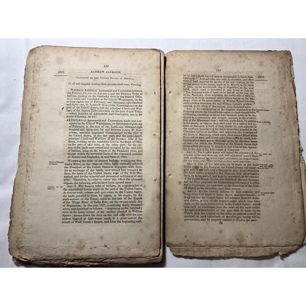 1831 Acts Congress Railroad Native American Treaty Patents Laws Andrew Jackson - Picture 6 of 8